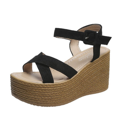 Muffin wedge heel platform sandals