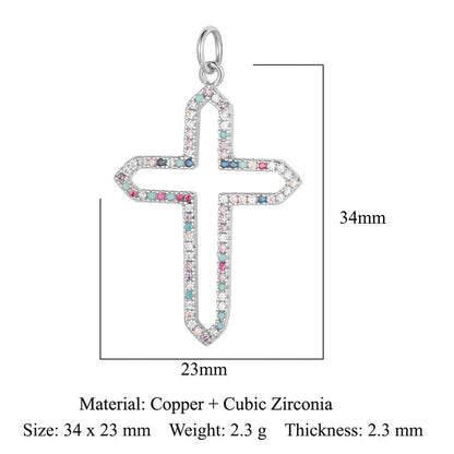 Cross Copper Zircon Necklace Pendant Tree of Life