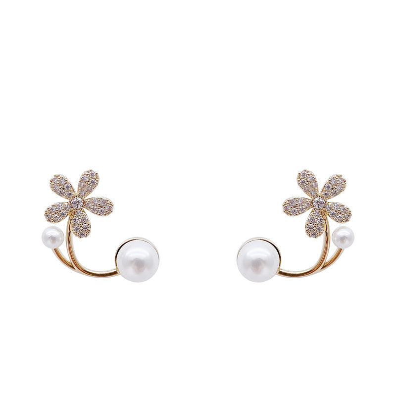 Pearl flower earrings new