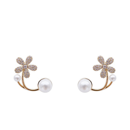 Pearl flower earrings new