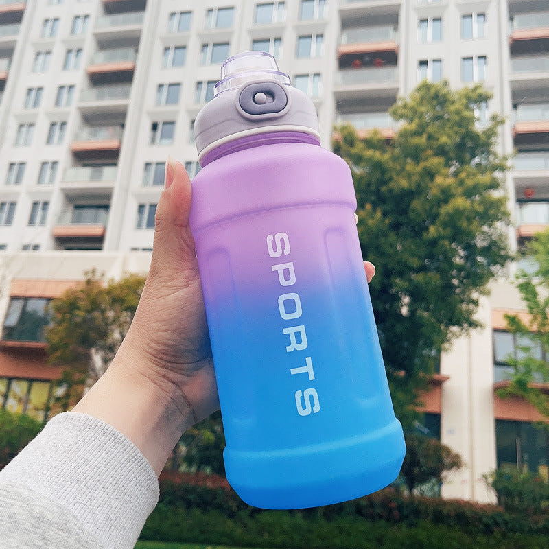 Frosted Gradient Sports Plastic Water Bottle