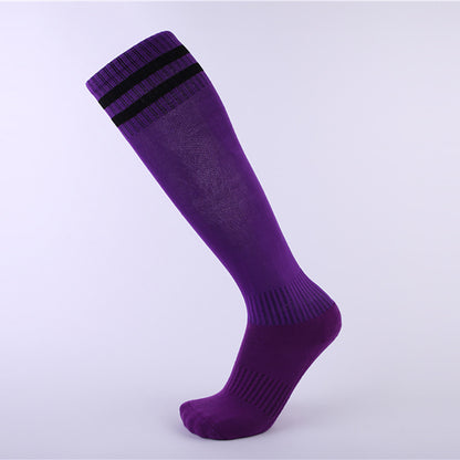 Two-Stripe Long Soccer Socks Thick Cushion