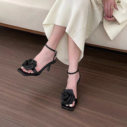 Flower high heel sandals women