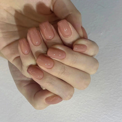 Nude Square Nails