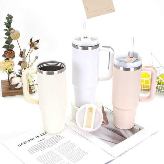 Double-layer stainless steel vacuum thermos cup