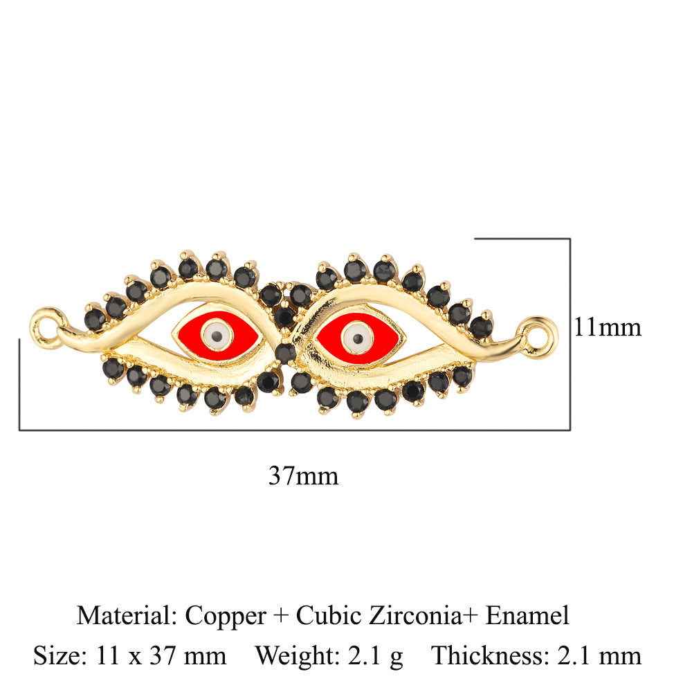 Dripping oil eyes copper zircon pendant eye mask DIY