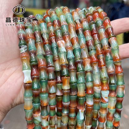 8 * 12 Peacock Agate Bamboo Beads Loose Beads