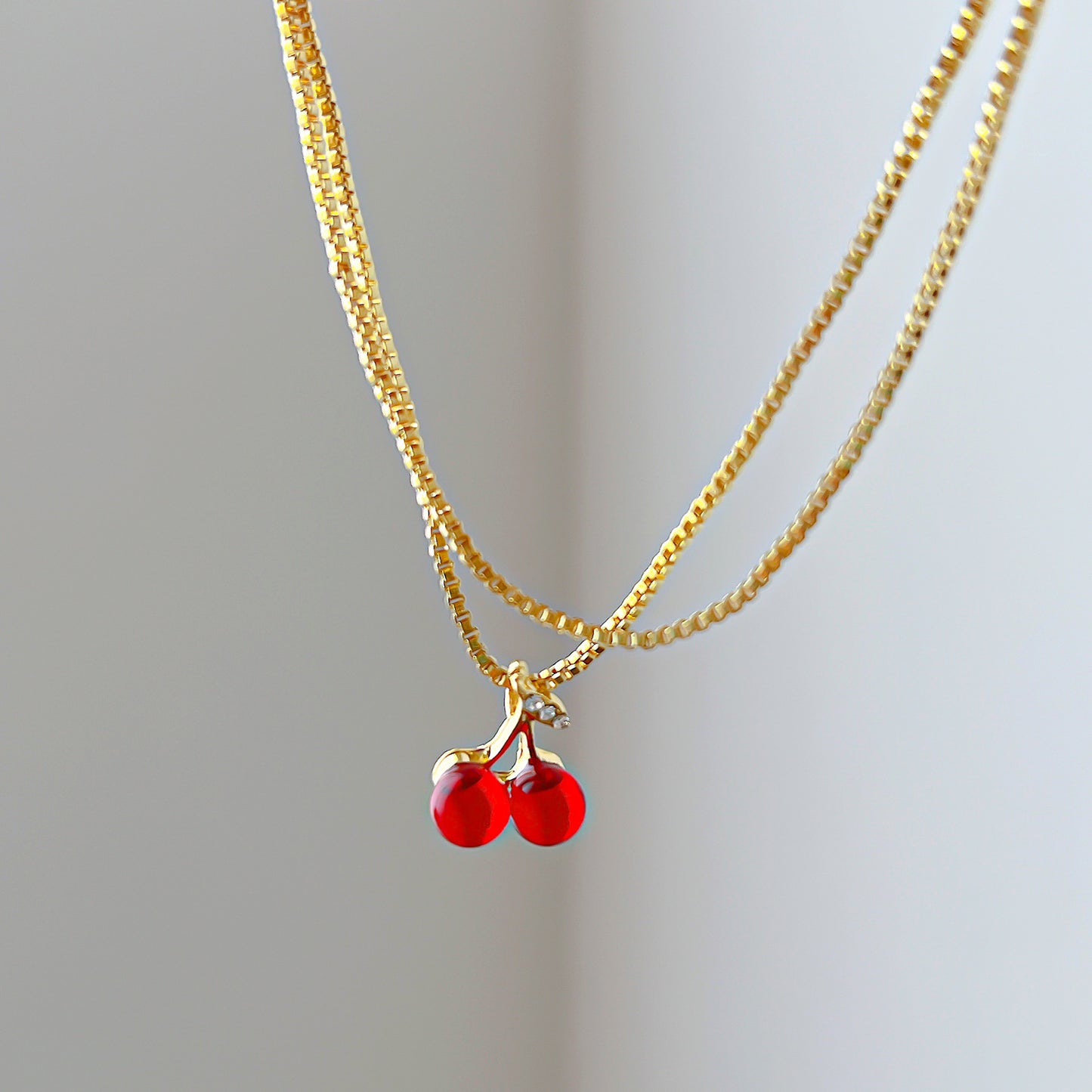 Red Cherry Pendant Necklace