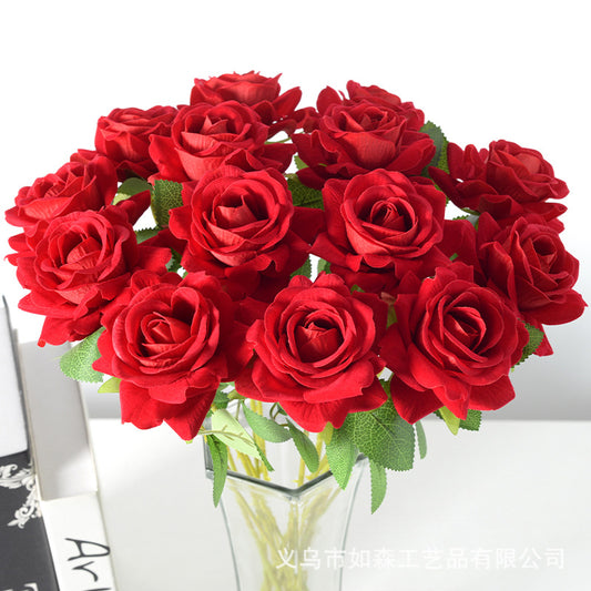 Simulation velvet rose corner rose flower