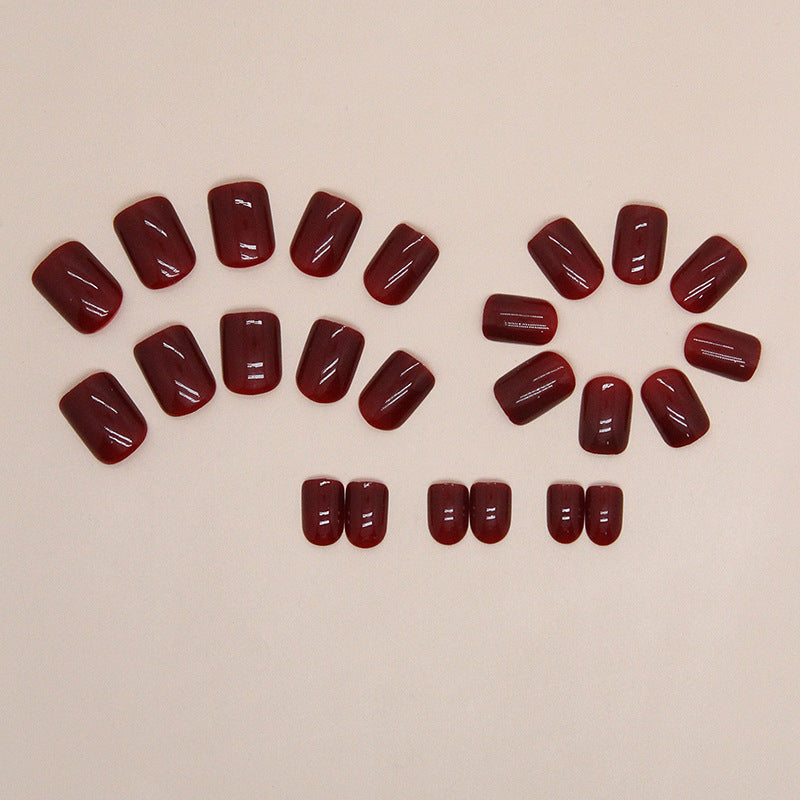 Autumn Winter Classic Vintage Red Nails