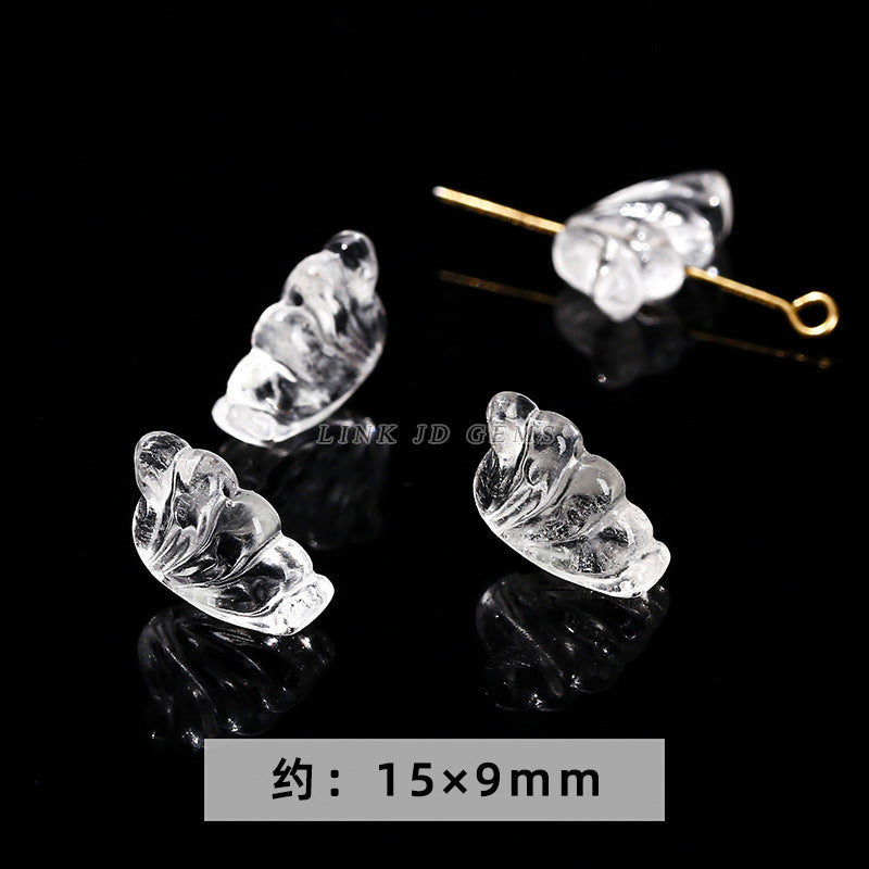 Natural white crystal jewelry accessories loose bead engraving