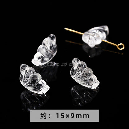 Natural white crystal jewelry accessories loose bead engraving