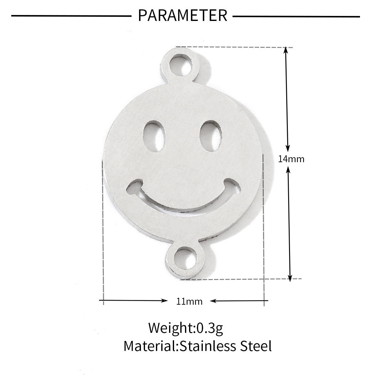 20 pcs/pack smiley face love pineapple titanium steel pendant