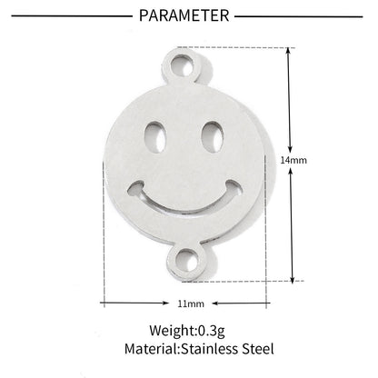 20 pcs/pack smiley face love pineapple titanium steel pendant