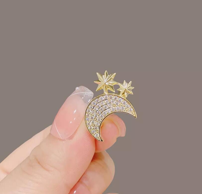 Star Moon Brooch