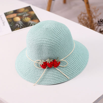 New Wide Brim Hat Girls' Sweet Bag Set Family Summer Vacation Beach