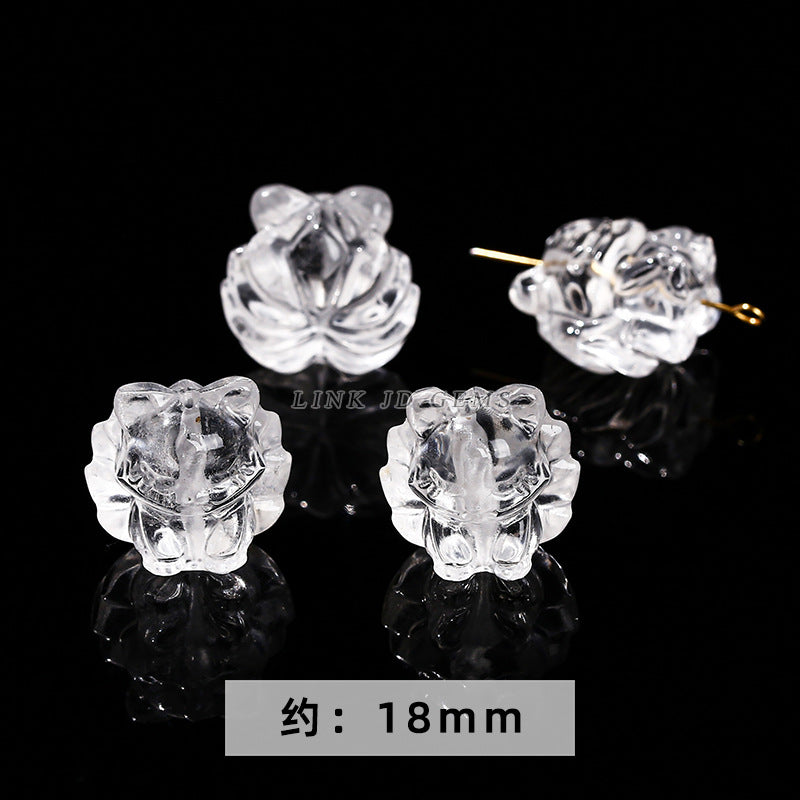 Natural white crystal jewelry accessories loose bead engraving