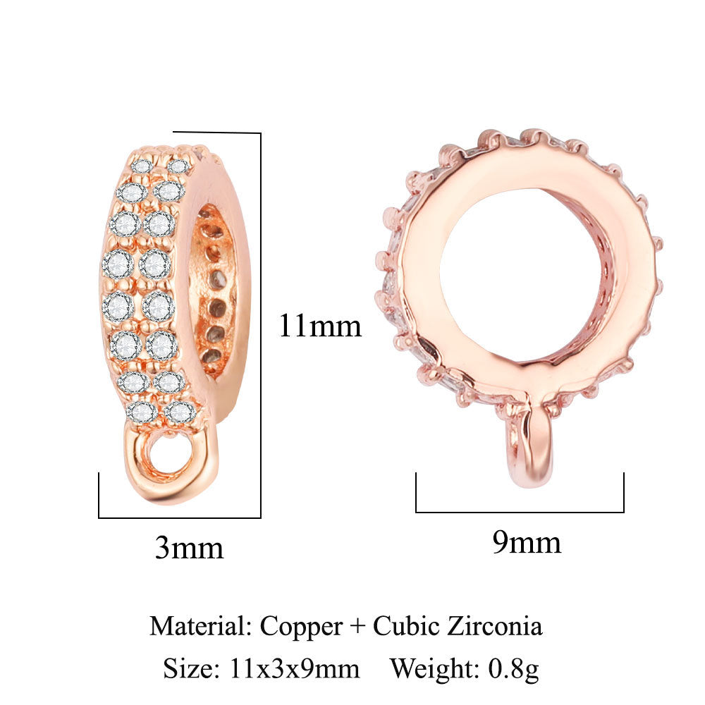 Copper zircon melon seed buckle pendant universal buckle