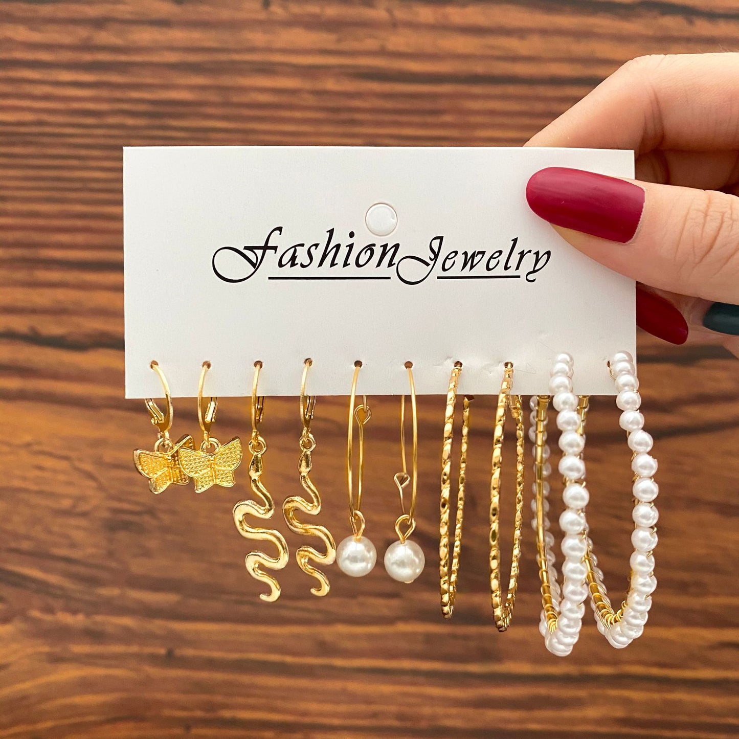 High-end earring set 6-piece set