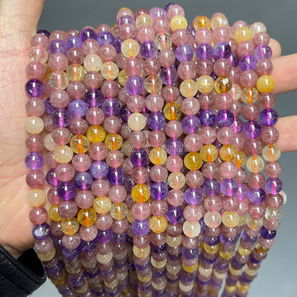 Natural Super Seven Crystal Loose Beads