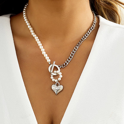 Love asymmetric metal necklace