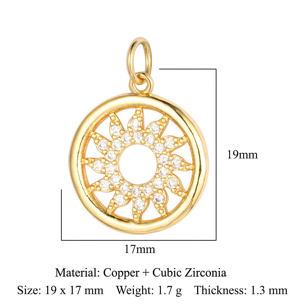 Pentagram copper zircon jewelry accessories pendant