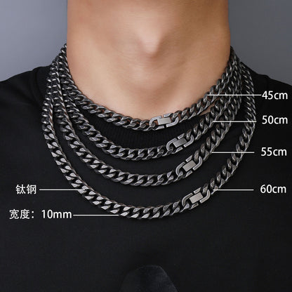 Hip Hop Cuban Chain Necklace 18K Gold 10mm