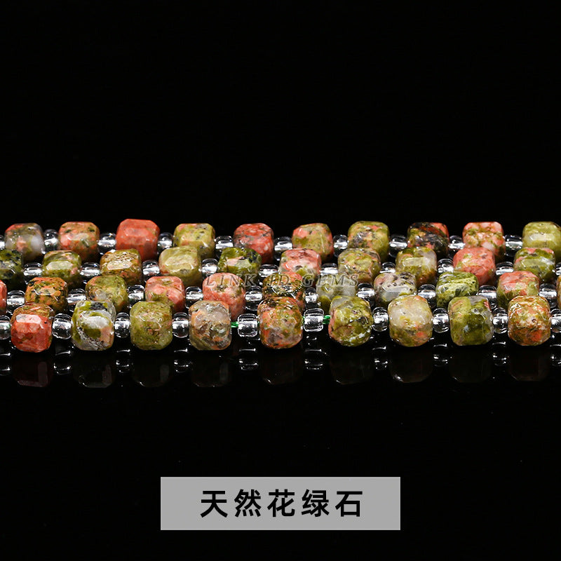 6/8Mm crystal agate jade cube loose beads