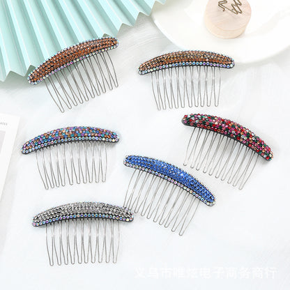 Acrylic rhinestone color pressure hair plug comb hairpin