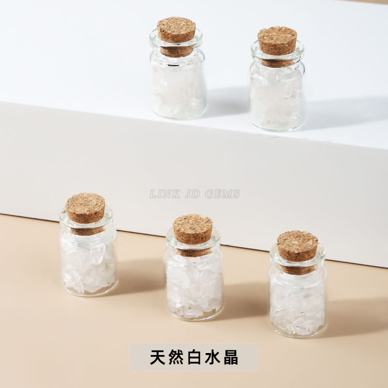 Natural crystal gravel wishing bottle