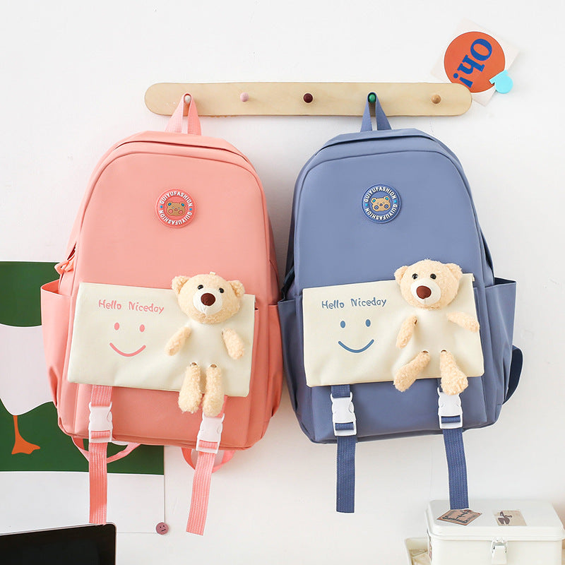 Cartoon bear doll casual backpack