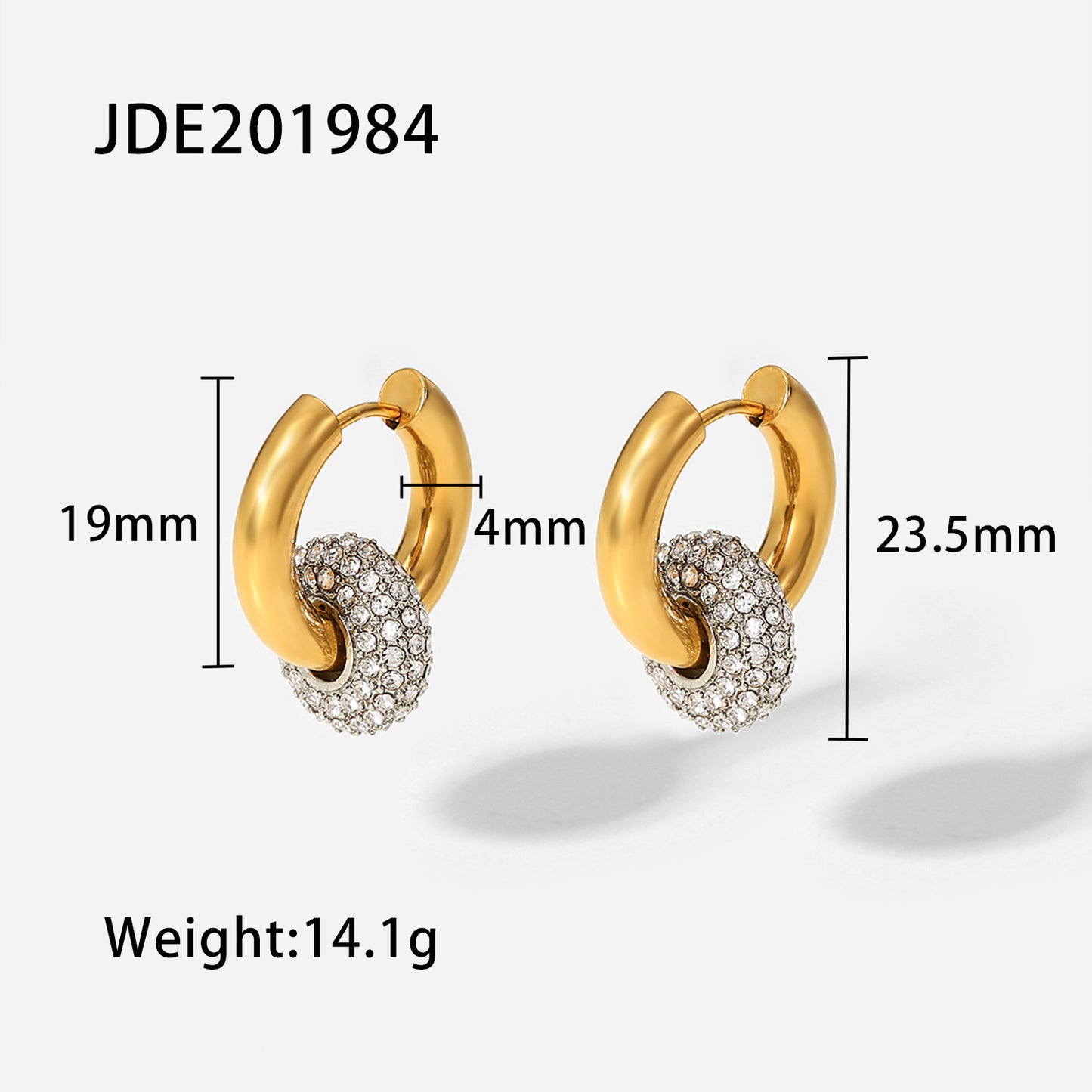 Zirconia Hoop Pendant Earrings