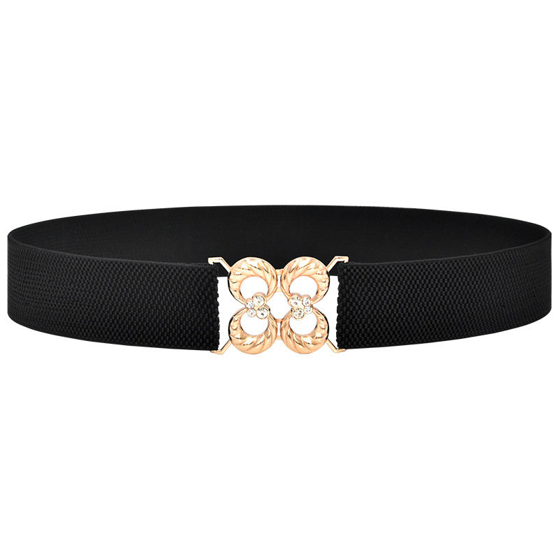 Women's rhinestone elastic waist seal