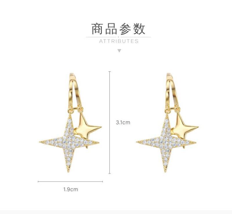 Star earrings women's pentagram earrings