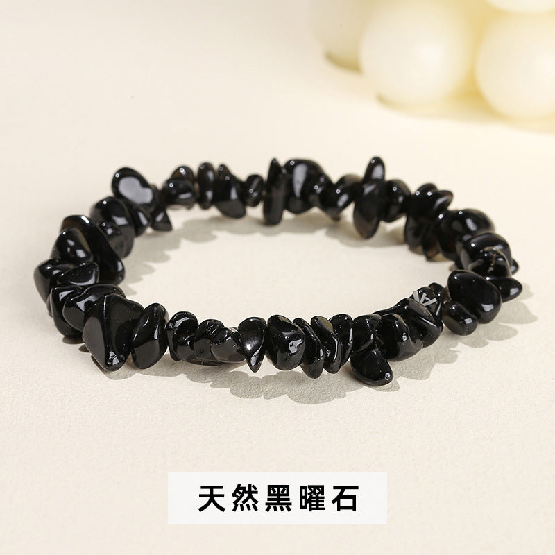 Crystal gravel bracelet, stylish and simple single circle.