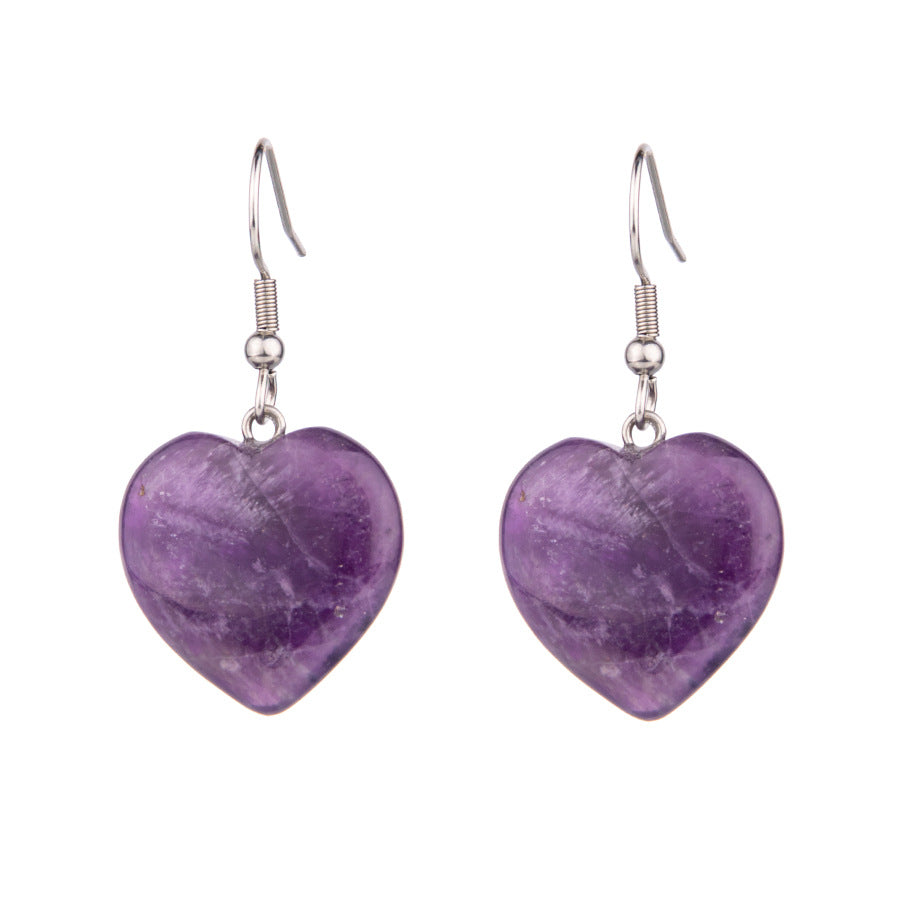 Crystal 20MM heart-shaped stainless steel earrings