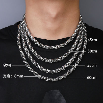 Hip Hop Cuban Chain Necklace Stainless Steel Gold