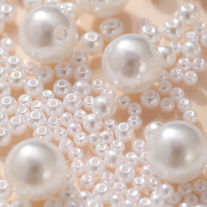 Round hole imitation pearl white beads