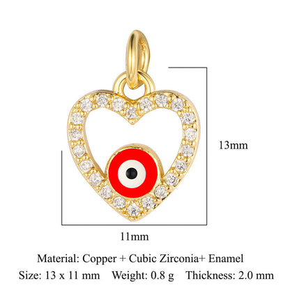 Pearl Peach Heart Devil's Eye Copper Zircon Pendant