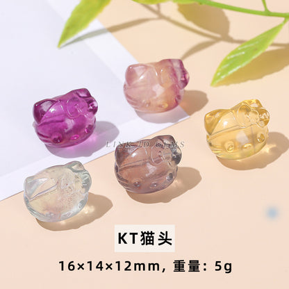 Natural color fluorite small carving