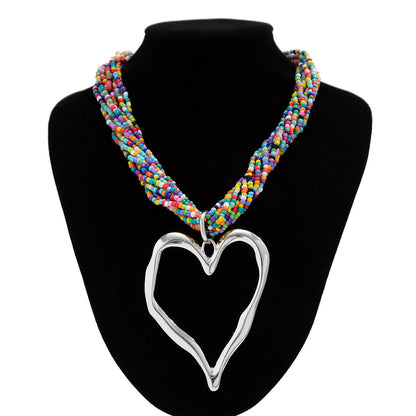 Multi-layer love heart pendant necklace