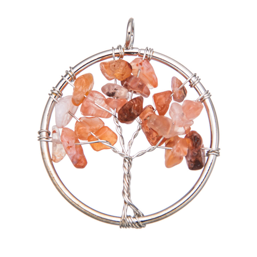 Tree of Life Pendant Natural Crystal Gravel Jewelry