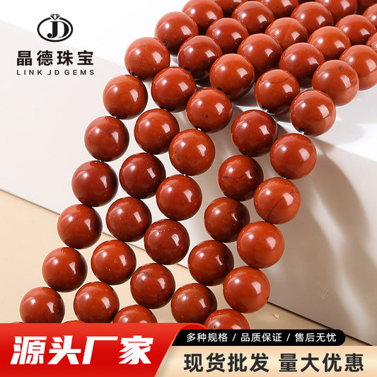 Red stone loose beads DIY red jasper round beads