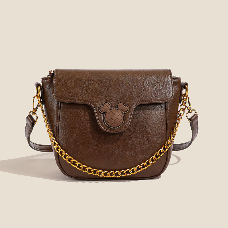 Saddle bag with exquisite texture messenger bag