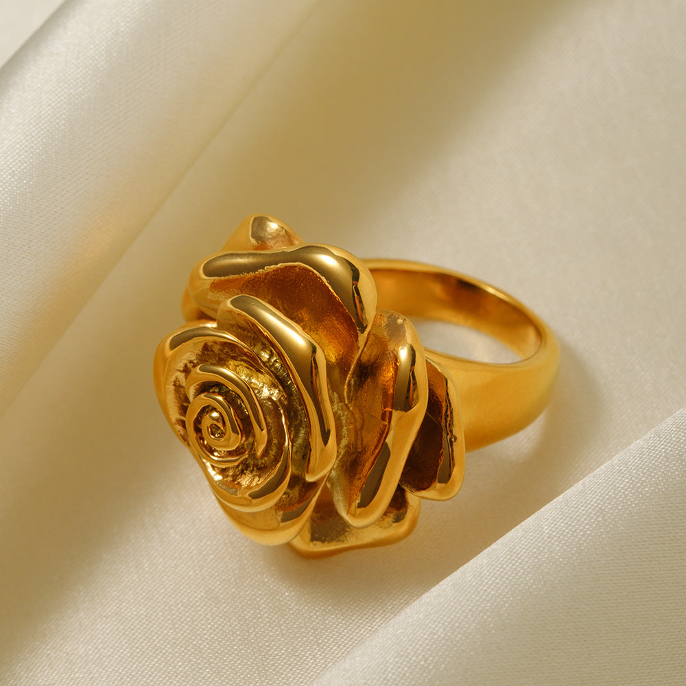 18k gold stainless steel rose ring