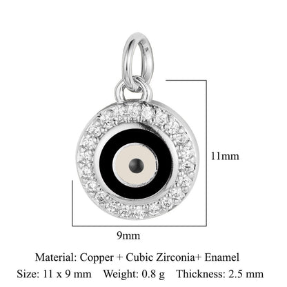 Pearl Peach Heart Devil's Eye Copper Zircon Pendant