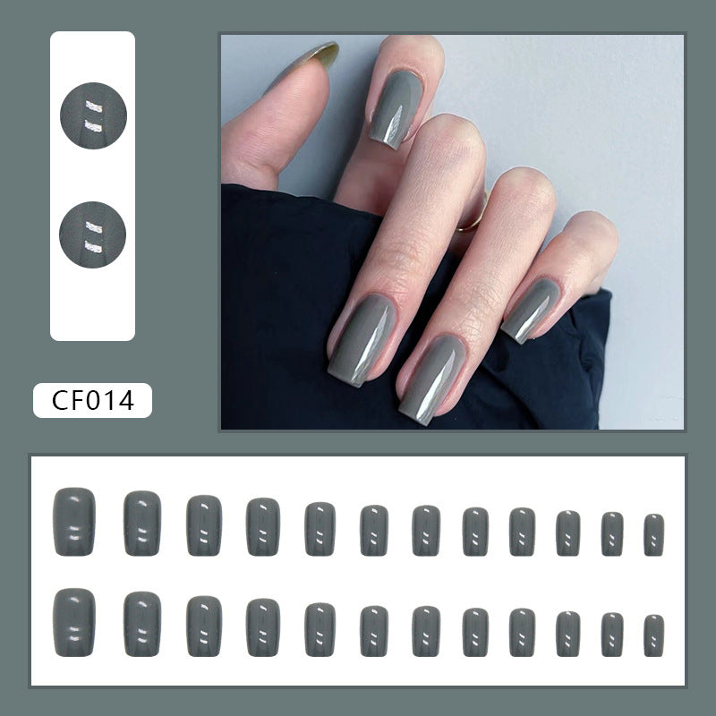 Glossy Solid Color Square Nails