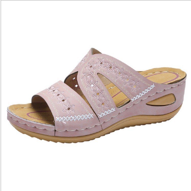 Hollow Wedge Heel Women's Slippers