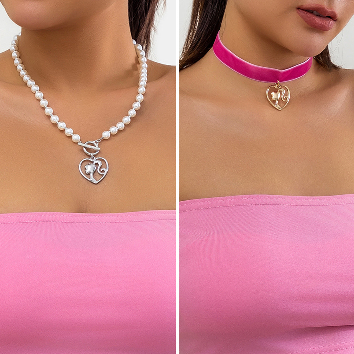 Love versatile imitation pearl necklace jewelry