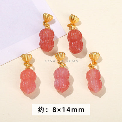 Scarlet Yanyuan agate safety buckle loose beads